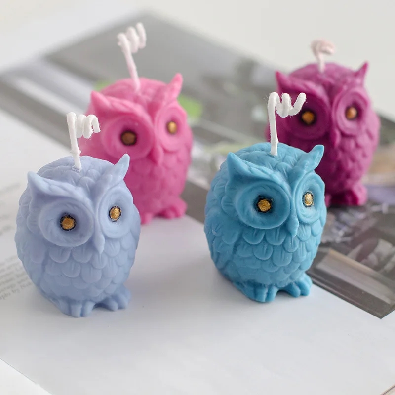 Candle Making Supplies Wholesale - 3D Owl Silicone Candle Mold Cute