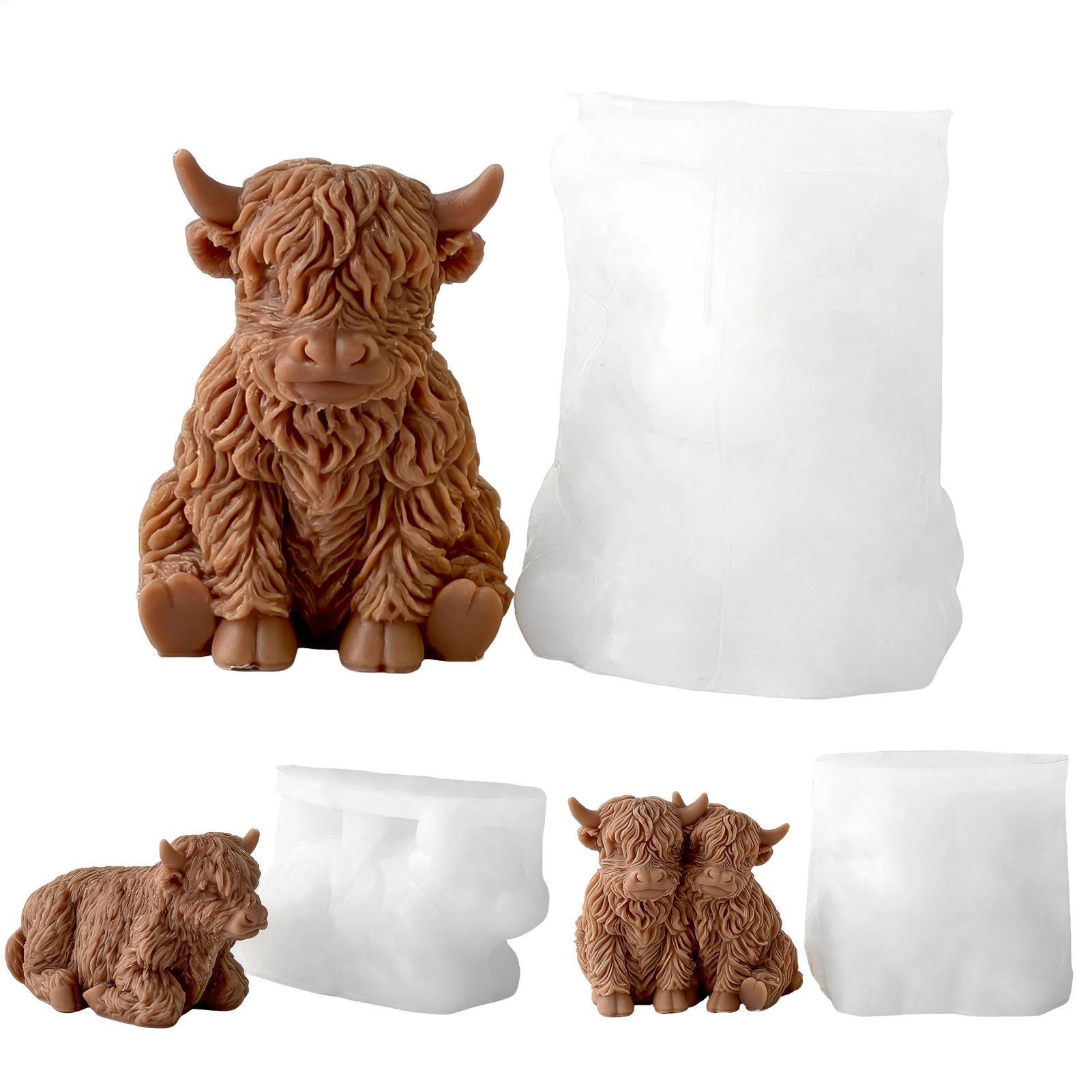 Highland Cow Silicone Mold Reu - огляд і ціна Candle Making Supplies Wholesale