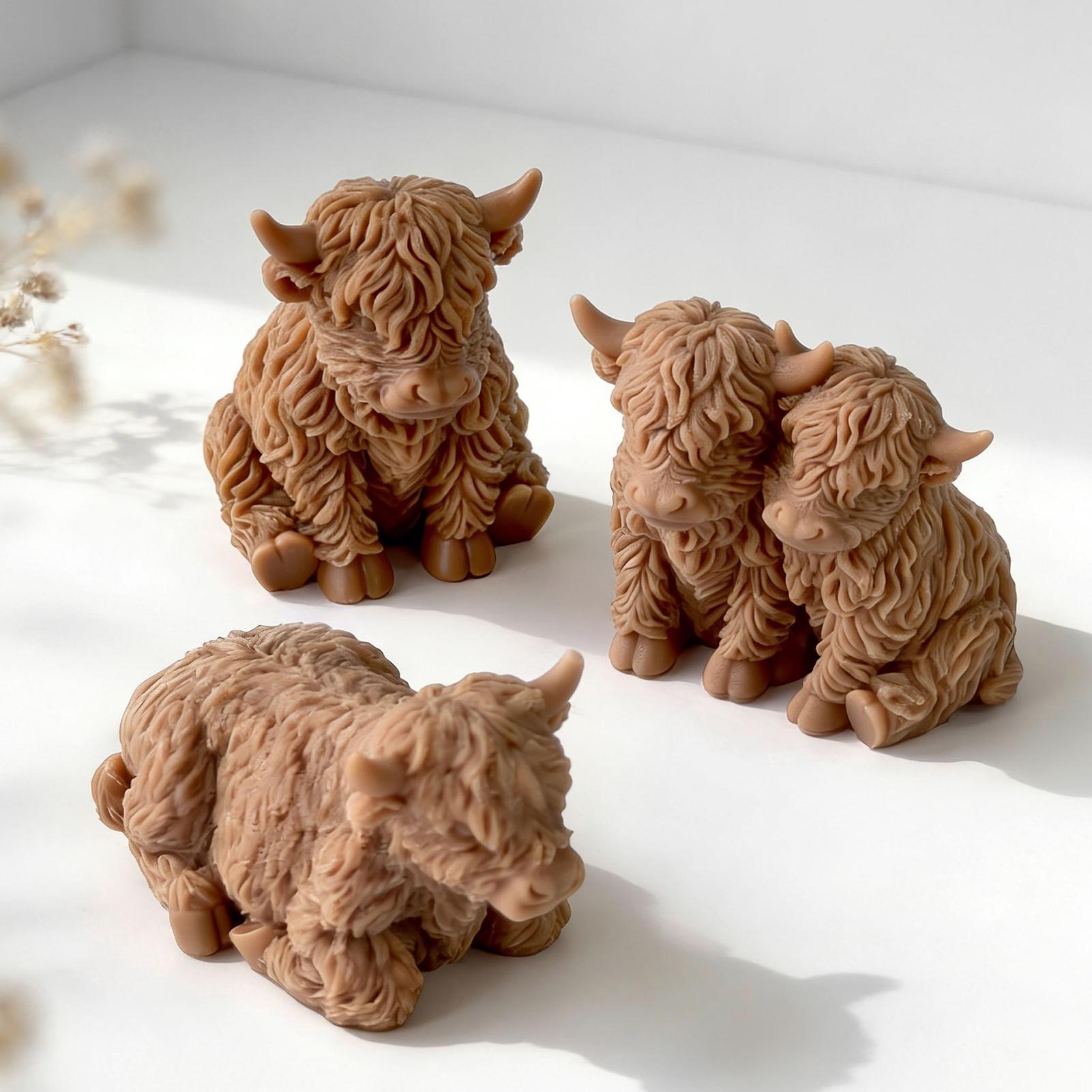 Highland Cow Silicone Mold Reu - огляд і ціна Candle Making Supplies Wholesale